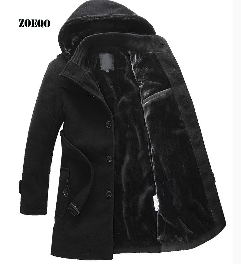ZOEQO NEW thick longer plus size coats Men jacket Winter Overcoat Men's trench jacket Male warm winter parka men plus size 641